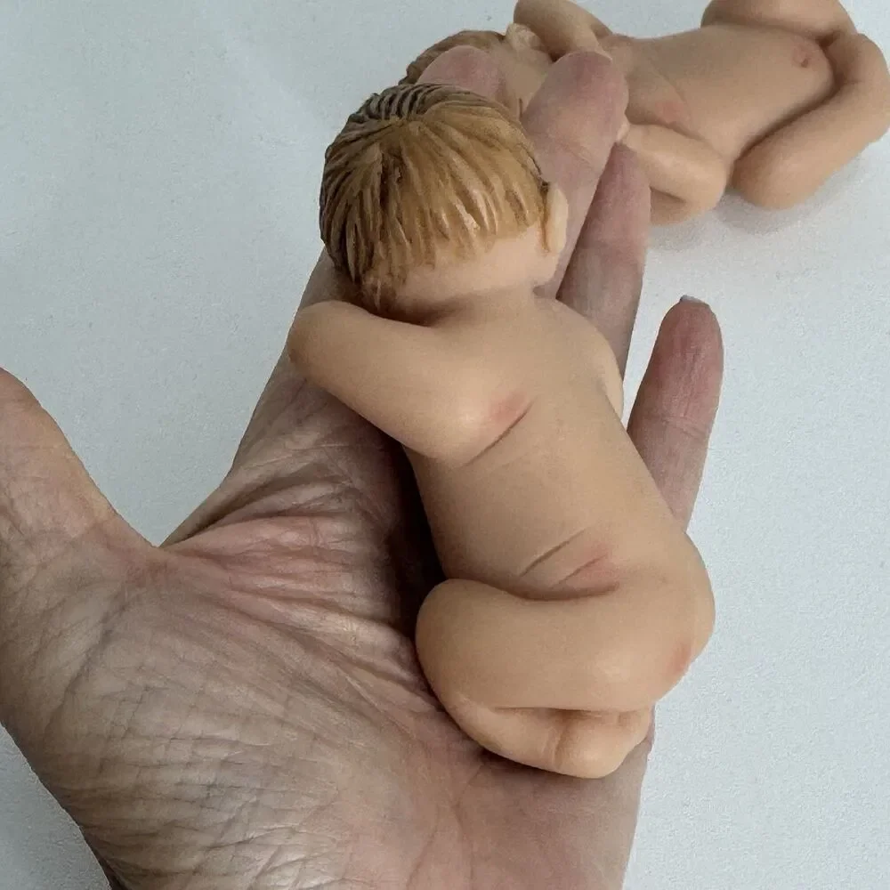 Realistic Sleeping Baby Boy Girl Cake Topper Twins Baby Showers Birthday Resin